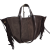 Laura Biaggi torebka damska typu shopper zamszowa brązowa czekoladowa z frędzlami skóra naturalna elegancka włoska torebka zamszowa typu shopper boho pojemna do pracy na co dzień TS116-54