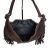 Laura Biaggi torebka damska worek zamszowy brązowy czekoladowy boho skórzany skóra naturalna zamszowa z frędzlami włoska brązowa torebka typu hobo bag pojemna do pracy na co dzień