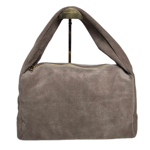 Borse in Pelle włoska torebka damska zamszowa hobo bag beżowa taupe brązowa skóra naturalna zamszowa torebka worek beżowy pojemna
