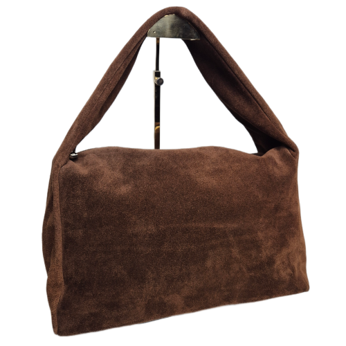Borse in Pelle włoska torebka damska zamszowa hobo bag brązowa czekoladowa kasztan skóra naturalna zamszowa torebka worek brązowy pojemny