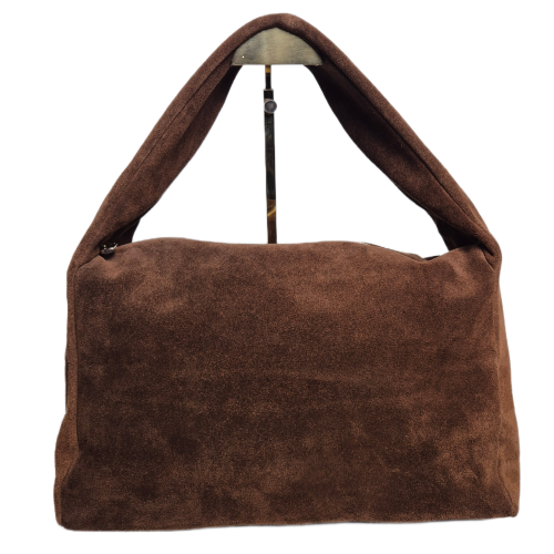 Borse in Pelle włoska torebka damska zamszowa hobo bag brązowa czekoladowa kasztan skóra naturalna zamszowa torebka worek brązowy pojemny