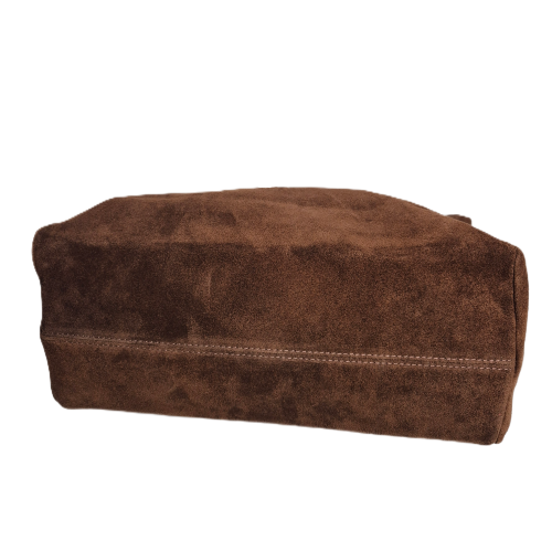Borse in Pelle włoska torebka damska zamszowa hobo bag brązowa czekoladowa kasztan skóra naturalna zamszowa torebka worek brązowy pojemny