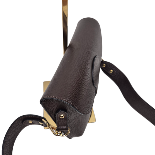 Borse in Pelle torebka listonoszka skórzana brązowa czekoladowa instagramka włoska torebka crossbody saszetka skóra naturalna licowa