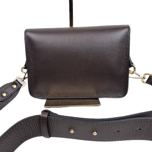 Borse in Pelle torebka listonoszka skórzana brązowa czekoladowa instagramka włoska torebka crossbody saszetka skóra naturalna licowa