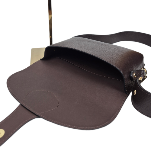 Borse in Pelle torebka listonoszka skórzana brązowa czekoladowa instagramka włoska torebka crossbody saszetka skóra naturalna licowa