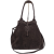 Borse in Pelle zamszowa torebka shopper skóra naturalna brązowa czekoladowa choco elegancka włoska torebka zamszowa typu shopper
