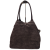 Borse in Pelle zamszowa torebka shopper skóra naturalna brązowa czekoladowa choco elegancka włoska torebka zamszowa typu shopper