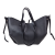 Laura Biaggi torebka damska typu shopper z napami skóra naturalna czarna elegancka włoska torebka mini shopper rozpinana do pracy na co dzień TS112-14