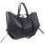 Laura Biaggi torebka damska typu shopper z napami skóra naturalna czarna elegancka włoska torebka mini shopper rozpinana do pracy na co dzień TS112-14