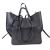 Laura Biaggi torebka damska typu shopper z napami skóra naturalna czarna elegancka włoska torebka mini shopper rozpinana do pracy na co dzień TS112-14