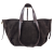 Laura Biaggi torebka damska typu shopper zamszowa skóra naturalna brązowa czekoladowa elegancka pojemna włoska torebka shopper do pracy na co dzień TS54-161