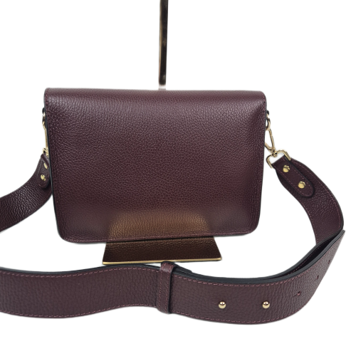 Vera Pelle mała bordowa torebka listonoszka skórzana burgundowa instagramka włoska torebka crossbody saszetka skóra naturalna licowa