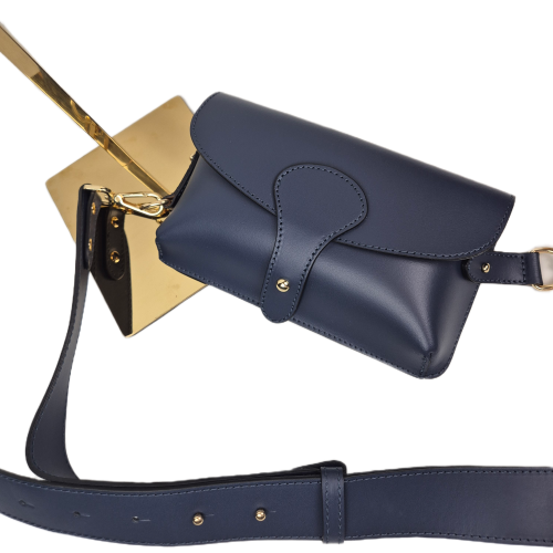 Mała skórzana licowa granatowa listonoszka saszetka crossbody 5.png