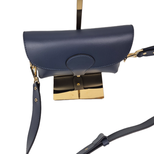 Mała skórzana licowa granatowa listonoszka saszetka crossbody 6.png
