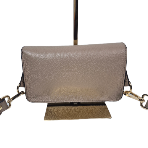 Vera Pelle mała torebka listonoszka skórzana beżowa taupe instagramka włoska torebka crossbody saszetka skóra naturalna licowa