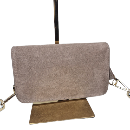 Borse in Pelle mała beżowa torebka listonoszka zamszowa taupe instagramka włoska torebka crossbody saszetka skóra naturalna zamszowa