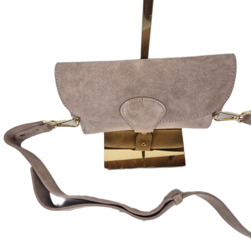 Borse in Pelle mała beżowa torebka listonoszka zamszowa taupe instagramka włoska torebka crossbody saszetka skóra naturalna zamszowa