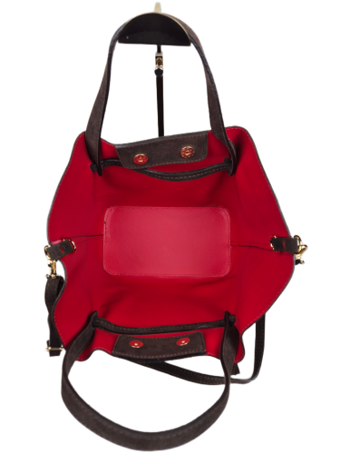 Borse in Pelle zamszowa torebka shopper skóra naturalna brązowa czekoladowa choco elegancka włoska torebka zamszowa typu shopper