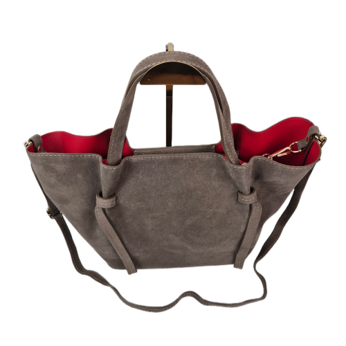 Borse in Pelle zamszowa torebka shopper skóra naturalna beżowa taupe brązowa włoska torebka damska TS112-41