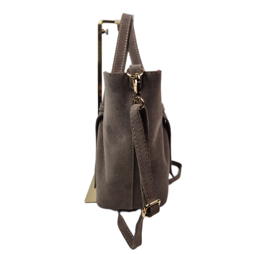 Borse in Pelle zamszowa torebka shopper skóra naturalna beżowa taupe brązowa włoska torebka damska TS112-41
