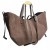 Laura Biaggi torebka damska typu mini shopper z napami zamszowa skóra naturalna beżowa taupe elegancka włoska torebka shopper rozpinana do pracy na co dzień TS112-14