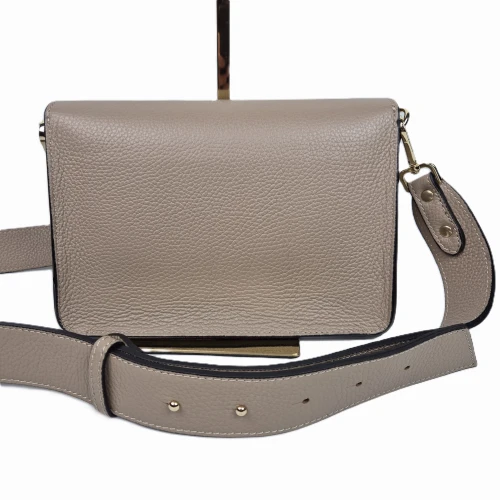 Vera Pelle mała brązowa torebka listonoszka skórzana beżowa instagramka włoska torebka crossbody saszetka skóra naturalna licowa
