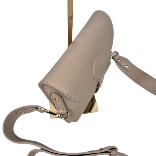 Vera Pelle mała beżowa torebka listonoszka skórzana  instagramka XL włoska torebka crossbody saszetka skóra naturalna licowa