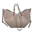 Laura Biaggi torebka damska typu shopper z napami skóra naturalna ciemny beż beżowa elegancka włoska torebka shopper rozpinana do pracy na co dzień TS112-14
