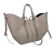 Laura Biaggi torebka damska typu shopper z napami skóra naturalna beżowa jasny beż elegancka włoska torebka mini shopper rozpinana do pracy na co dzień TS112-14
