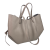 Laura Biaggi torebka damska typu shopper z napami skóra naturalna beżowa jasny beż elegancka włoska torebka mini shopper rozpinana do pracy na co dzień TS112-14