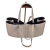 Laura Biaggi torebka damska typu shopper z napami skóra naturalna beżowa jasny beż elegancka włoska torebka mini shopper rozpinana do pracy na co dzień TS112-14