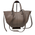 Borse in Pelle włoska torebka mini shopper taupe licowa skóra naturalna napy elegancka włoska torebka z kosmetyczką rozpinana