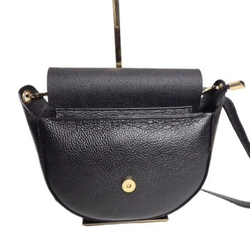 Borse in Pelle włoska torebka listonoszka skórzana skóra naturalna licowa czarna z paskiem crossbody pojemna na codzień włoska
