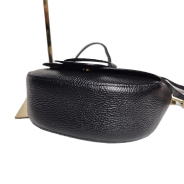 Borse in Pelle włoska torebka listonoszka skórzana skóra naturalna licowa czarna z paskiem crossbody pojemna na codzień włoska