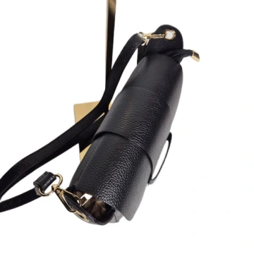 Borse in Pelle włoska torebka listonoszka skórzana skóra naturalna licowa czarna z paskiem crossbody pojemna na codzień włoska