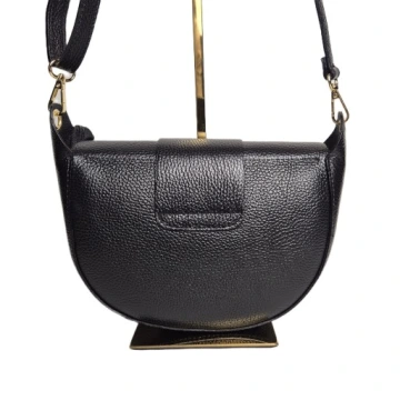 Borse in Pelle włoska torebka listonoszka skórzana skóra naturalna licowa czarna z paskiem crossbody pojemna na codzień włoska
