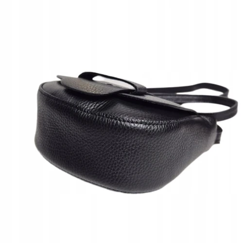 Borse in Pelle mała czarna skórzana torebka damska listonoszka pojemna włoska skóra naturalna licowa z paskiem crossbody