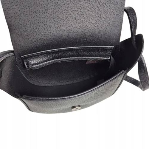 Borse in Pelle mała czarna skórzana torebka damska listonoszka pojemna włoska skóra naturalna licowa z paskiem crossbody