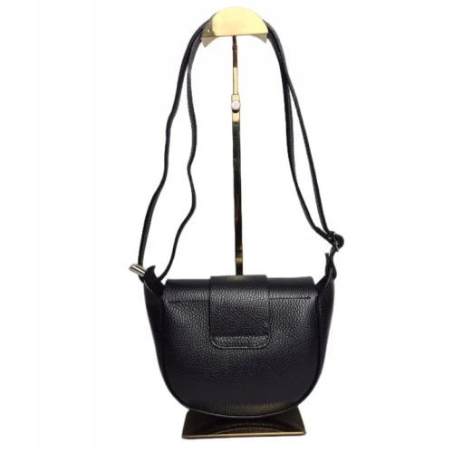 Borse in Pelle mała czarna skórzana torebka damska listonoszka pojemna włoska skóra naturalna licowa z paskiem crossbody
