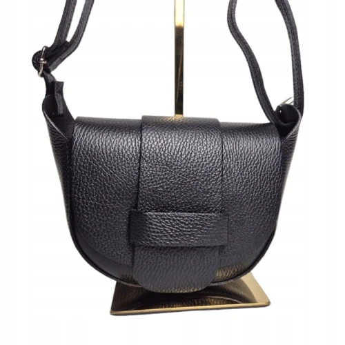 Borse in Pelle mała czarna skórzana torebka damska listonoszka pojemna włoska skóra naturalna licowa z paskiem crossbody