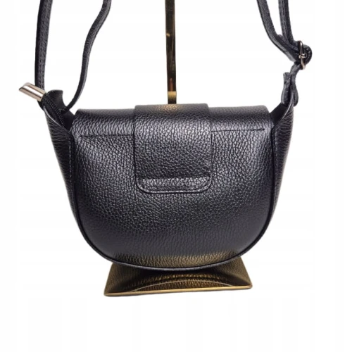 Borse in Pelle mała czarna skórzana torebka damska listonoszka pojemna włoska skóra naturalna licowa z paskiem crossbody