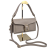 Laura Biaggi skórzana torebka na ramię beżowa damska ciemny beż elegancka z klamrą crossbody z paskiem skóra naturalna licowa