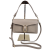Laura Biaggi skórzana torebka na ramię beżowa damska ciemny beż elegancka z klamrą crossbody z paskiem skóra naturalna licowa