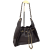 Laura Biaggi torebka worek hobo bag czekoladowa brązowa złote łańcuszki skóra naturalna licowa z kieszeniami elegancka