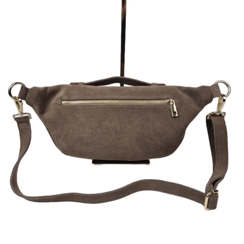 Borse in Pelle duża nerka zamszowa brązowa taupe skóra naturalna zamszowa pojemna nerka włoska torebka listonoszka