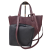 Borse in Pelle włoska torebka mini shopper bordowa burgundowa licowa skóra naturalna napy elegancka włoska torebka z kosmetyczką rozpinana na co dzień do pracy