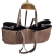 Laura Biaggi torebka damska typu mini shopper z napami zamszowa skóra naturalna beżowa taupe elegancka włoska torebka shopper rozpinana do pracy na co dzień TS112-14