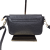 Laura Biaggi mała czarna torebka skórzana listonoszka skóra naturalna licowa z klamrą z paskiem włoska elegancka crossbody