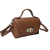 Vera Pelle mała torebka mini kuferek listonoszka licowa skóra naturalna włoska karmelowa brązowa z bambusem crossbody z paskiem