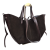 Laura Biaggi torebka damska typu shopper z napami zamszowa skóra naturalna brązowa czekoladowa elegancka włoska torebka shopper rozpinana do pracy na co dzień TS112-14